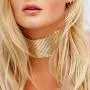 Sethain Boho Sequin Choker Necklace Gold Shiny Sequins Short Chain Party Necklace Jewelry Accessories for Women and Girls