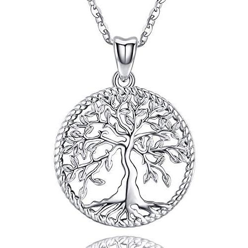 Odinstone Tree of Life Necklace, Sterling Silver Pendant for Women Girls, Best Jewelry Gifts for Mom/Wife/Grandma/Girlfriend(with Fine Gift Box)