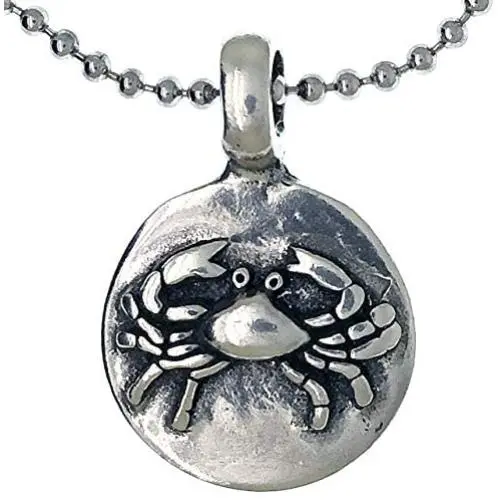 Jewelry Astrology Zodiac sign Cancer Crab (Jun 21-Jul 22) Amulet Charm Medallion Silver pewter pendant necklace w Silver Ball Chain Jewelry Astrology Zodiac sign Cancer Crab (Jun 21-Jul 22) Amulet Charm Medallion Silver pewter pendant necklace w Silver Ball Chain