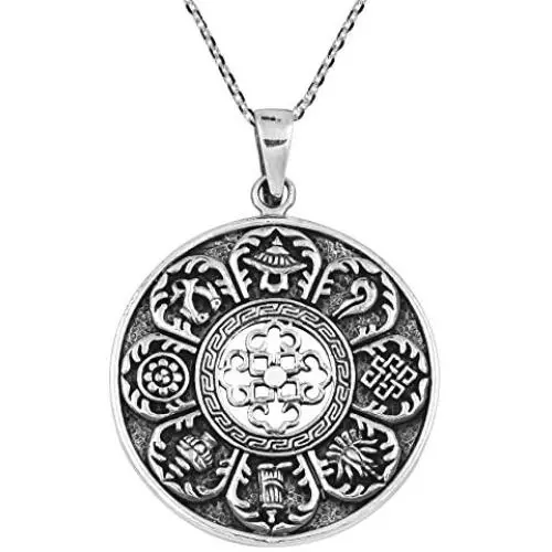 AeraVida Ancient Tibetan Amulet .925 Sterling Silver Pendant Necklace AeraVida Ancient Tibetan Amulet .925 Sterling Silver Pendant Necklace