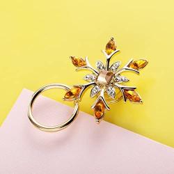 PANGRUI Exquisite Winter Holiday Snowflake Flower with Rhinestones Magnetic Eyeglass Holder Brooch Pin