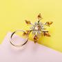 PANGRUI Exquisite Winter Holiday Snowflake Flower with Rhinestones Magnetic Eyeglass Holder Brooch Pin