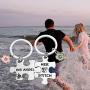 CYTING Her Stitch His Angel Puzzle Piece Keychain Set with Hibiscus Flower Charm Hawaiian Jewelry Gift for Couples Family Best Friends