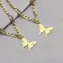 MEMGIFT Gold Butterfly Anklets for Women Teen Girls 18K Real Gold Figaro Chain Ankle Bracelets for Daughter Mom Best Friend Sister Bridesmaid Fiancee BFF Personalized Initial Engraved Beach Jewelry