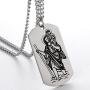 ZJFHTD St Christopher Saint Michael Archangel Dog Tag Necklace Protect Us Religious Travelers Prayer-C13