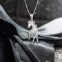 Honolulu Jewelry Company Sterling Silver Prancing Horse Necklace Pendant with 18'' Box Chain