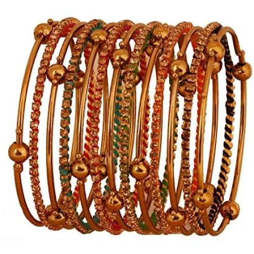 Touchstone New Colorful Bangles Collection Indian Bollywood Enchanting Multicolor Faux Silk Thread Yellow Rhinestone Designer Jewelry Bangle Bracelets. Set of 13. in Antique Gold Tone for Women. Touchstone New Colorful Bangles Collection Indian Bollywood Enchanting Multicolor Faux Silk Thread Yellow Rhinestone Designer Jewelry Bangle Bracelets. Set of 13. in Antique Gold Tone for Women.