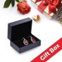 Swarovski Crystal Halo Teardrop Drop Dangle Earrings for Women 14K Rose Gold Plated Hypoallergenic Jewelry