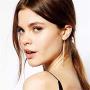 ANDPAI 2 Pairs Handmade Chic Minimalist Vertical Long Bar Dangle Earrings Gold Silver Plated Drop Line Geometric jewelry for Women Girls