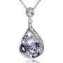 Ice Gems Sterling Silver African Amethyst, Amethyst and White Topaz Tonal Teardrop Necklace Ice Gems Sterling Silver African Amethyst, Amethyst and White Topaz Tonal Teardrop Necklace