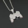 Moca Jewelry Iced Out Game Console Pendant 18K Gold Plated Bling CZ Simulated Diamond Hip Hop Necklace for Men Women