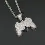 Moca Jewelry Iced Out Game Console Pendant 18K Gold Plated Bling CZ Simulated Diamond Hip Hop Necklace for Men Women