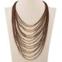 D EXCEED Womens Layered Statement Necklace Ladies Gift Idea Jewelry Lightweight Multi Strand Statement Bib Necklace for Women