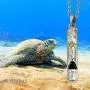 Austaras Hawaiian Turtle Bar Necklace - 925 Sterling Silver Plated Stainless Steel Whistle Pendant Austaras Hawaiian Turtle Bar Necklace - 925 Sterling Silver Plated Stainless Steel Whistle Pendant
