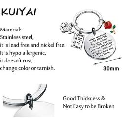 KUIYAI Beauty and The Beast Keychain Fairytale Jewelry Belle Rose Charm Keychain Inspirational Gifts Always Remember You’re Braver Than You Believe Keychain