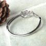 Merdia Polished Cuff Bracelet for Women Titanium Steel Rose Flower Bracelet 22.4G