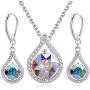 GoSparkling Swarovski Earring and Necklace Set – Pendant & Earrings with Swarovski Crystals – Teardrop Jewelry Set – with Swarovski Crystals – Elegant & Tasteful Set – Wonderful Gift Idea GoSparkling Swarovski Earring and Necklace Set – Pendant & Earrings with Swarovski Crystals – Teardrop Jewelry Set – with Swarovski Crystals – Elegant & Tasteful Set – Wonderful Gift Idea