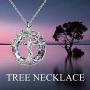 TOUPOP Mom Gifts for Mothers Day Sterling Silver Tree of Life Necklace with Circle Crystal Jewelry Gifts for Mom Women Wife Teen Girls Birthday Friend