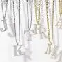 BELLALULU Initial Necklaces for Men A-Z 2 Pieces Letter Pendant Necklace Golden and Silver- Hip-Hop Cool Style Jewelry