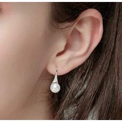 Freshwater Pearl Earrings Dangle Drop Sterling Silver Earrings 8-9mm Cultured Pearl Fine Jewelry for Women Girls