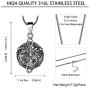 Hipunk Irish Celtic Knot Necklace Mens 316L Stainless Steel Good Luck Pendant 18k Gold/Black Gun Plated Lucky Amulet Jewelry