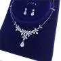 Roseeden Woman Wedding Party CZ Jewelry Bridal Zirconia Necklace and Earrings Set RE8064