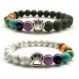 Natural Stone 7 Chakra Dog Paw Charm Lava Rock Mala Beads Elastic Bracelet Yoga Meditation Healing Bangle Natural Stone 7 Chakra Dog Paw Charm Lava Rock Mala Beads Elastic Bracelet Yoga Meditation Healing Bangle