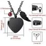 VIBOOS Heart Angel Wing Pendant Urn Necklace Birthstones for Men Women Boys Girls Dog Cat Pet Stainless Steel Ashes Necklace Memorial Keepsake Cremation Funnel Kit Jewelry