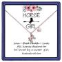 Hidepoo Horse Gifts for Girls, 14K Rose Gold Plated Horse Pendant Necklace Kids Heart Initial Necklace Dainty Horse Jewelry Girls Horse Necklace Horse Gifts for Girls Women