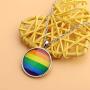 Gzrlyf Gay Pride Necklace Rainbow Pendant Necklace Gay Lesbian LGBT Pride Jewelry