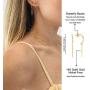 GELIN Bar Dangle Drop Stud Earrings in 14k Yellow Gold - Bar Jewelry for Women
