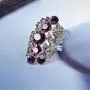 Retro Cocktail Statement Ring Crystal Engagement Wedding Rings Flower and Leaf Rhinestone Band Ring Fashion Jewelry for Women Girl