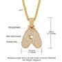 DIY Full CZ Bubble Letter Necklace Men Women Personalized Hip Hop Jewelry Platinum or 18K Gold Plated Customizable 1-6 Pcs Bling Initials Pendant,Tennis Chain or Spiga Chain 18-30 Inch, with Gift Box
