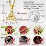 FaithHeart Triangle Celtic Knot Necklace Stainless Steel Vintage Irish Pendant Jewelry for Men Women with 24 Inch Chain (Silver/Gold)