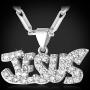 U7 Christian Jewelry 18K Gold Plated Jesus Piece Love Necklace Cubic Zirconia I Love Jesus Pendant
