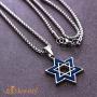 555Jewelry 2 Tone Stainless Steel Star of David Necklace for Men, 16-24 Inch Box Chain