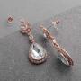 Mariell Rose Gold & Clear Crystal Teardrop Chandelier Dangle Earrings for Weddings, Prom & Bridesmaids