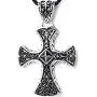 COOLSTEELANDBEYOND New Stainless Steel Gothic Celtic Cross Pendant Necklace with Cz Accent 22.8 Inches Black Silicone Cord COOLSTEELANDBEYOND New Stainless Steel Gothic Celtic Cross Pendant Necklace with Cz Accent 22.8 Inches Black Silicone Cord