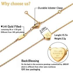 Cute Initial Necklace for Girls Boys-14K Gold fillled Double Side Engraved Letter Heart Choker Necklace Jewelry Gift
