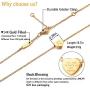 Cute Initial Necklace for Girls Boys-14K Gold fillled Double Side Engraved Letter Heart Choker Necklace Jewelry Gift