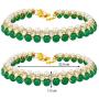 Aheli Indian Wedding Set of 2 Anklet Payal Faux Stone Studded Charm Ankle Bracelet Ethnic Fashion Barefoot Beach Jewelry for Women