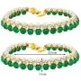 Aheli Indian Wedding Set of 2 Anklet Payal Faux Stone Studded Charm Ankle Bracelet Ethnic Fashion Barefoot Beach Jewelry for Women