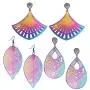 3 Paris Large Statement Lightweight Anodized Rainbow Filigree Drop Dangle Earrings for Women Summer Fashion 3 Paris Large Statement Lightweight Anodized Rainbow Filigree Drop Dangle Earrings for Women Summer Fashion