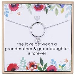 CHICLOVE Grandma Gifts from Granddaughter - The Love Between a Grandmother and Granddaughter is Forever Necklace Family Jewelry