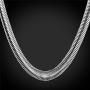 U7 Herringbone Chain Stainless Steel Flat Link Hypoallergenic Snake Chain Necklace 18-30 Inch, Silver Black Gold Color