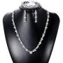 JOERICA Crystal Bridal Jewelry Set for Women Rhinestone Necklace Bracelet and Earrings Set for Wedding Bridesmaid