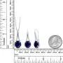 Gem Stone King 15.00 Ct Oval Blue Sapphire 925 Sterling Silver Pendant Earrings Set With Chain