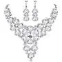 BriLove Womens Wedding Bridal Crystal Multi Teardrop-Shape Flower Enamel Statement Necklace Dangle Earrings Set BriLove Womens Wedding Bridal Crystal Multi Teardrop-Shape Flower Enamel Statement Necklace Dangle Earrings Set