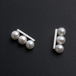Pearl Dangle Earrings Freshwater Cultured White Pearl Climber Earrings Pearl Jewelry Gifts for Women Girls Wife