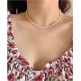 Cowlyn Pearl Necklace Baroque Cultured Strands Short Dainty Choker Tiny Chain Delicate Handmade Vintage Christmas Valentine Gift Packaging Jewelry Women Girls
